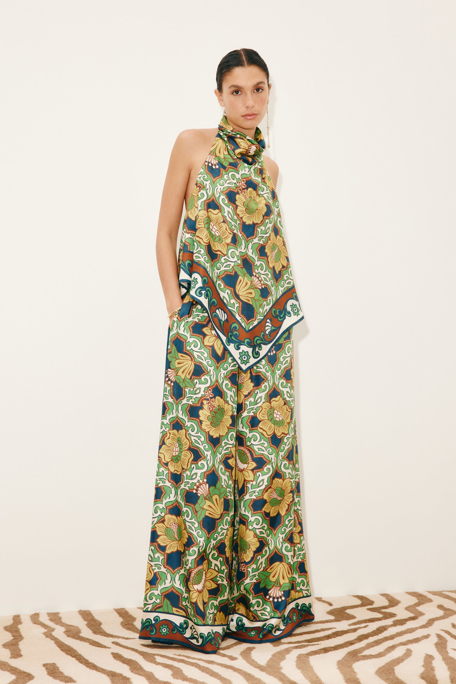 Liana Silk Palazzo Pant Pants ALEMAIS