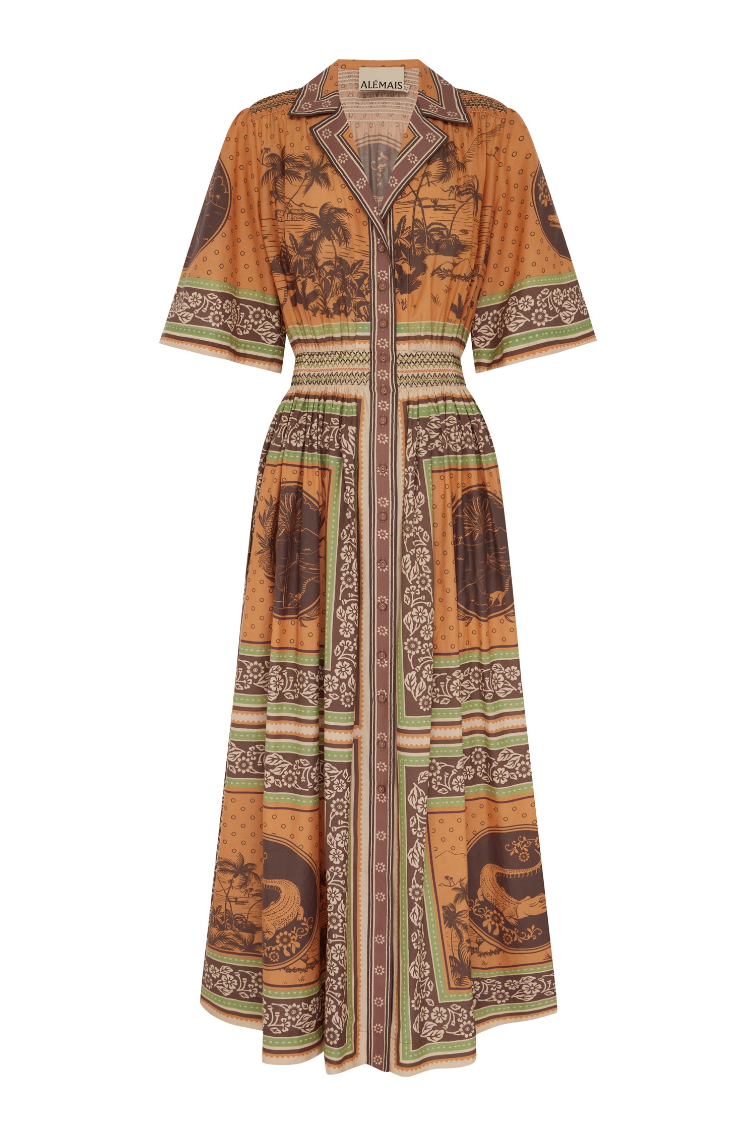 Alberta Smocked Shirtdress Dresses ALEMAIS