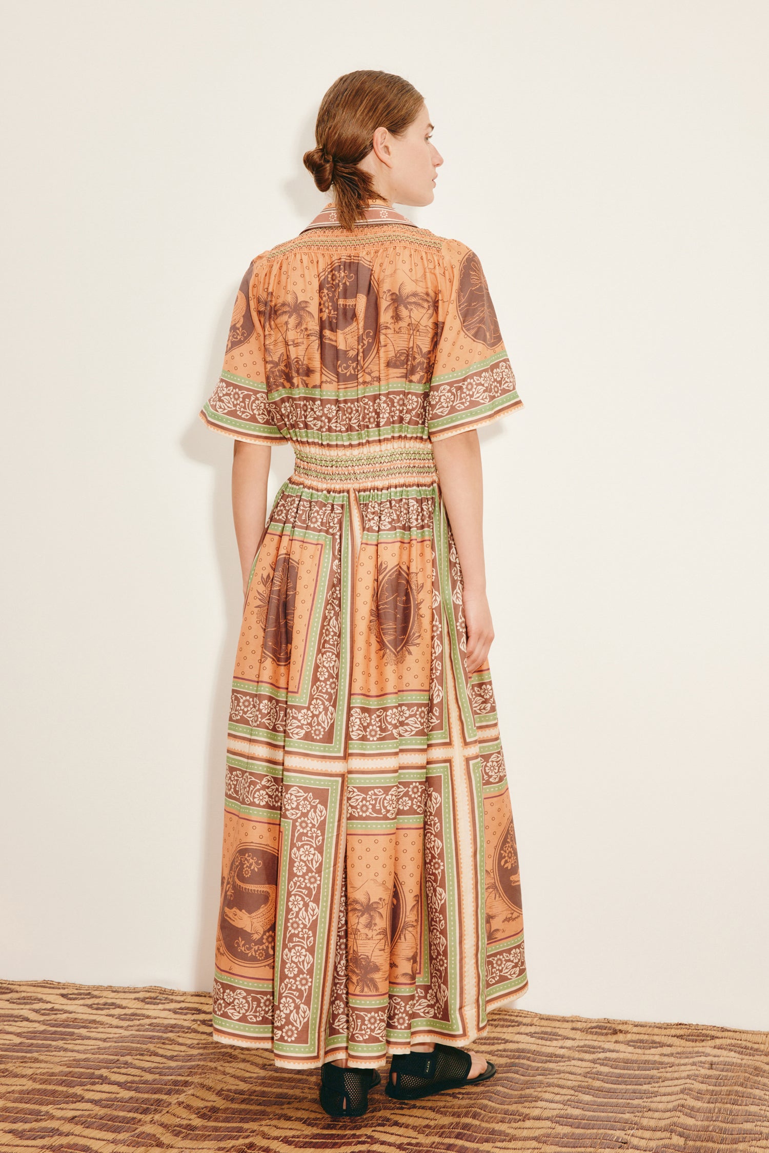 Alberta Smocked Shirtdress Dresses ALEMAIS