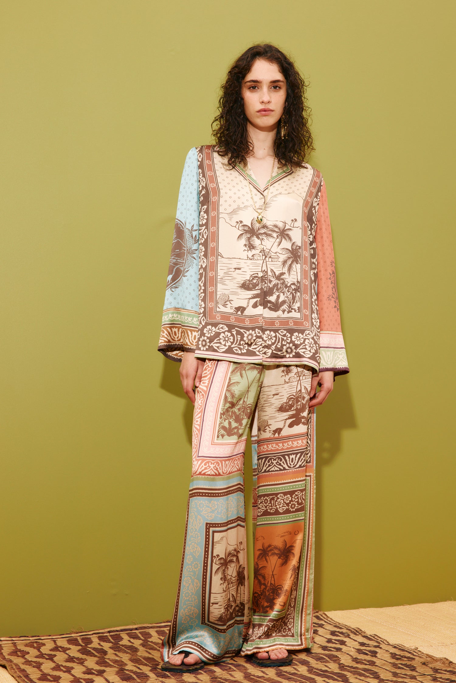 Alberta Silk Shirt Pants ALEMAIS