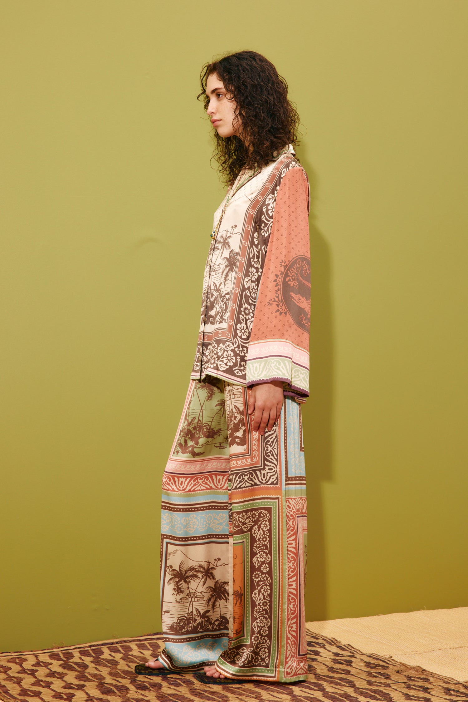 Alberta Silk Shirt Pants ALEMAIS