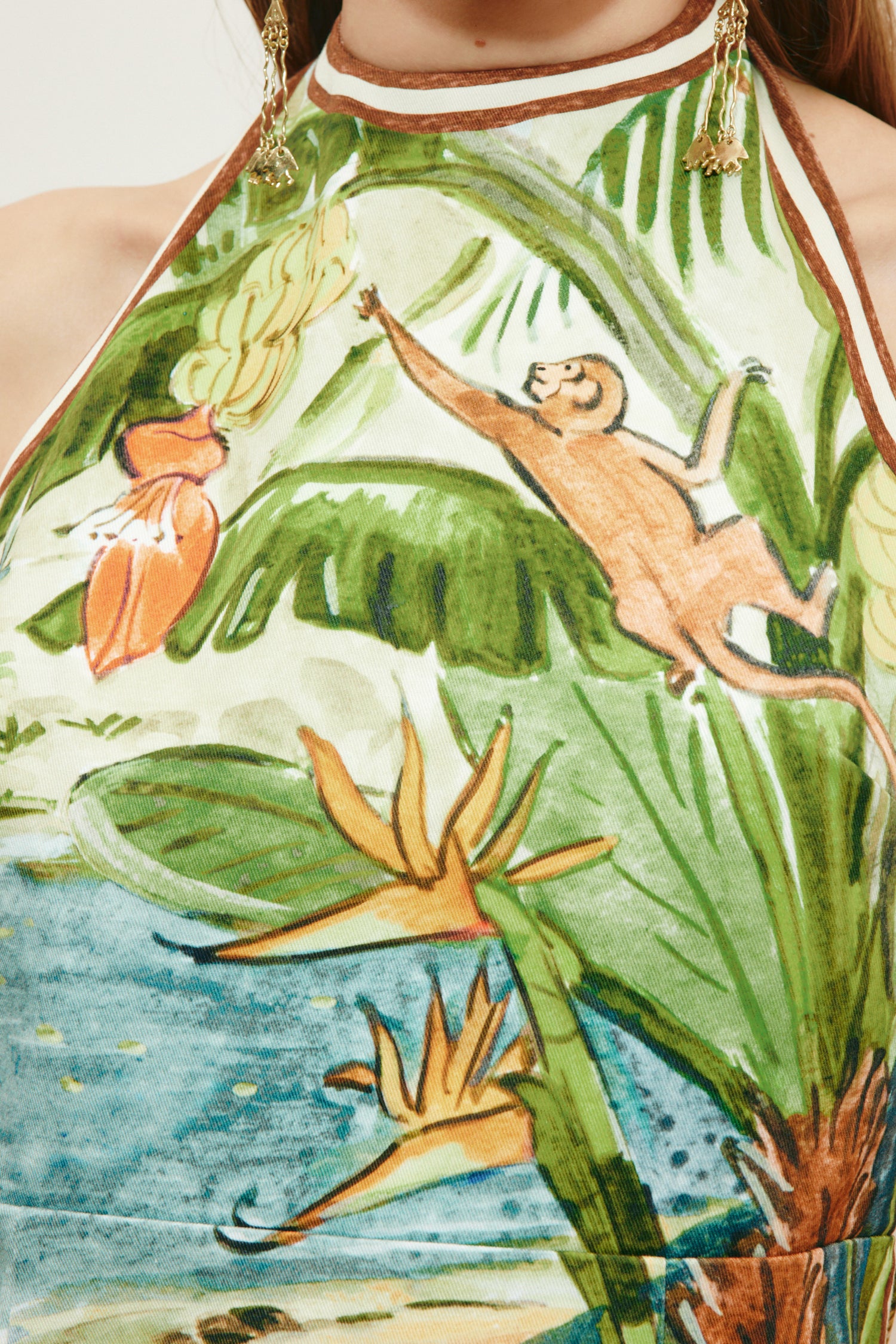 Toucan Tango Halter Mini Dress Dresses ALEMAIS