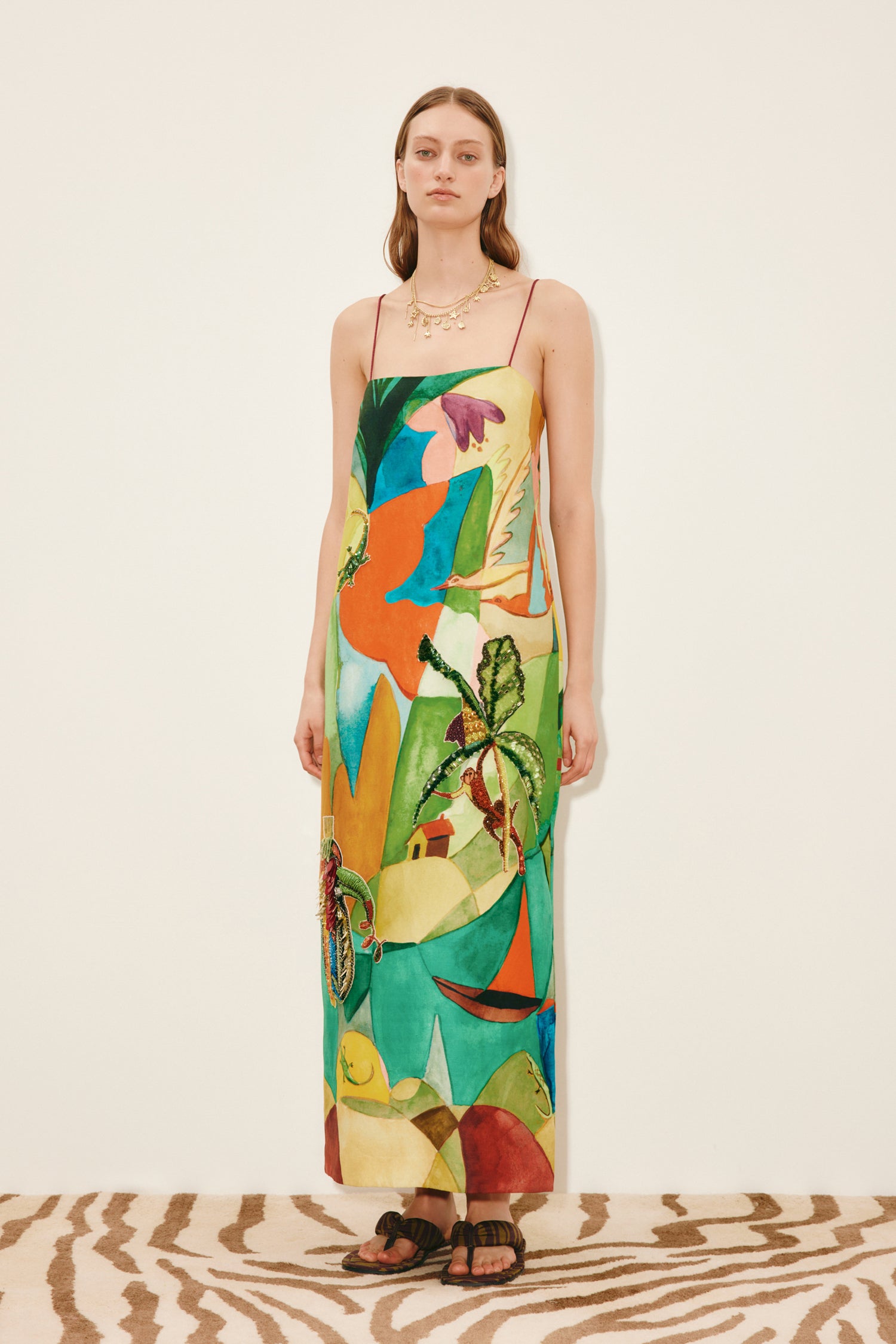 Mokshini Embellished Midi Dress Dresses ALEMAIS