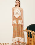 Marva Crochet Halter Midi Dress Dresses ALEMAIS