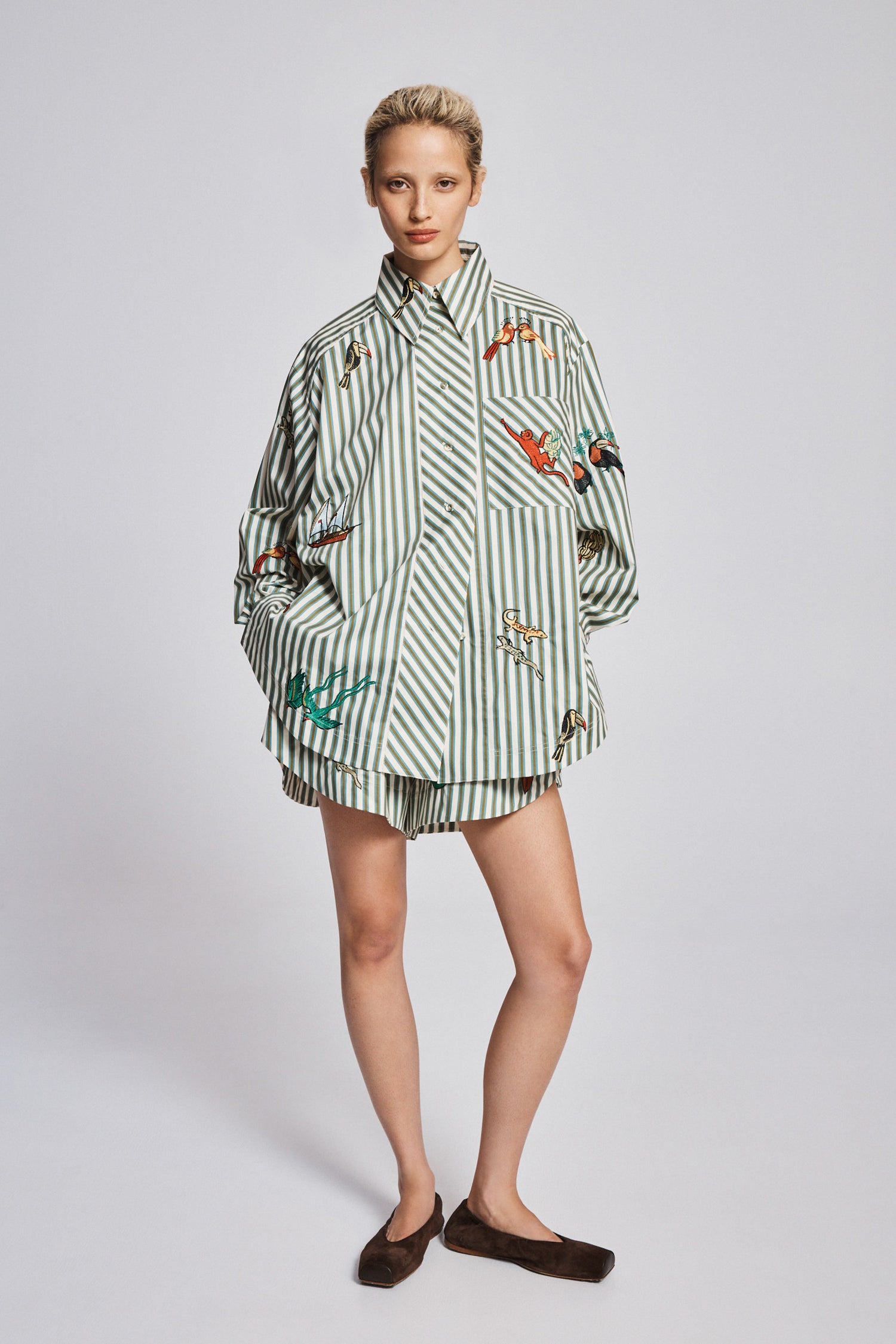 Bisou Embroidered Long Sleeve Shirt shirt ALEMAIS