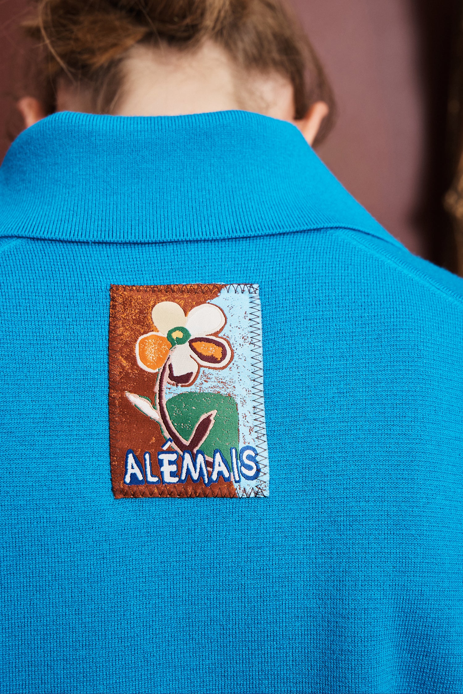 Claudia Azure Knit Polo jacket Alèmais