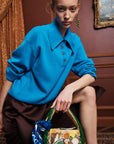 Claudia Azure Knit Polo jacket Alèmais