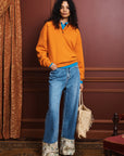 Claudia Tangerine Knit Polo jacket Alèmais