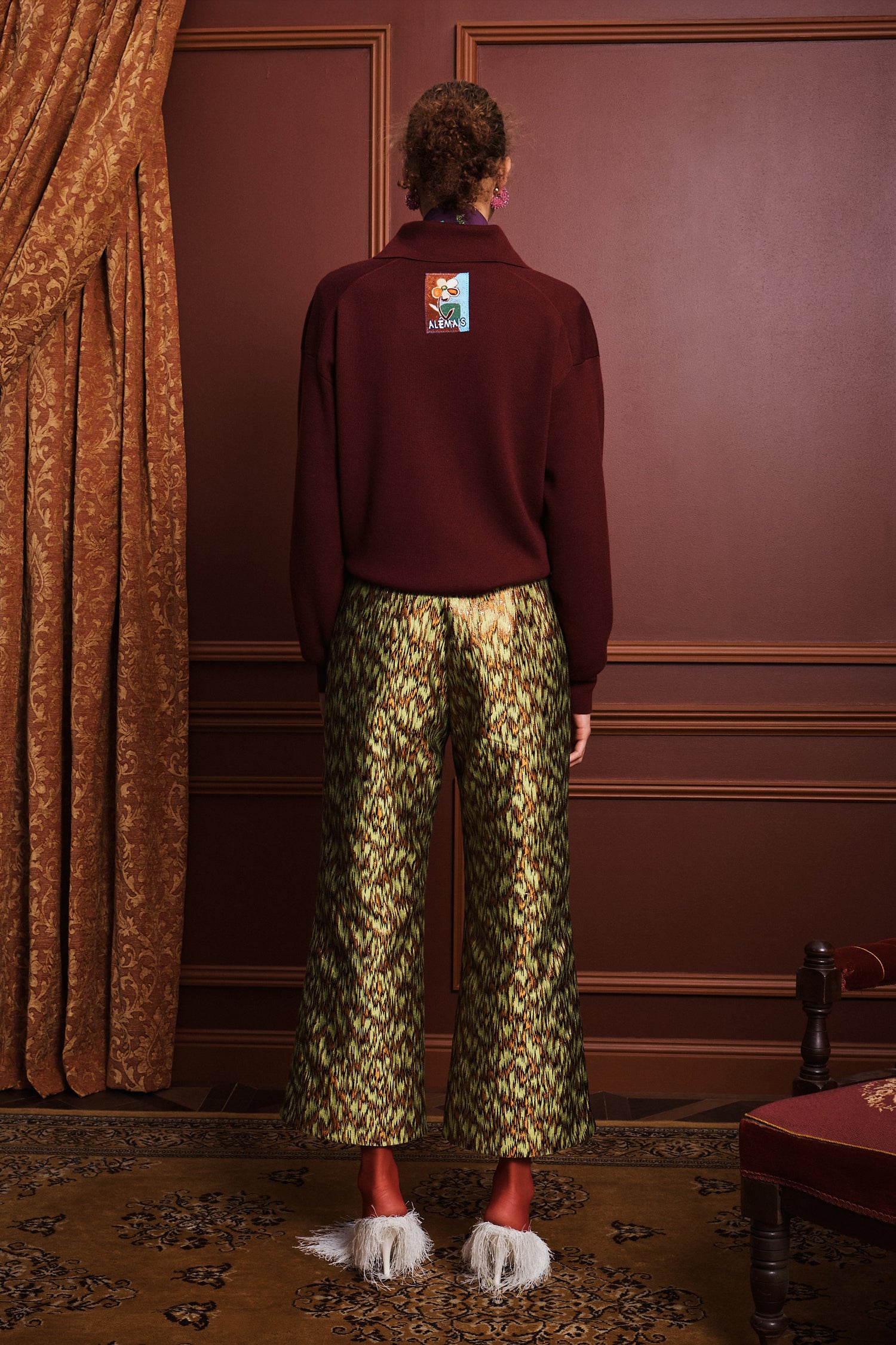 Claudia Plum Knit Polo jacket Alèmais