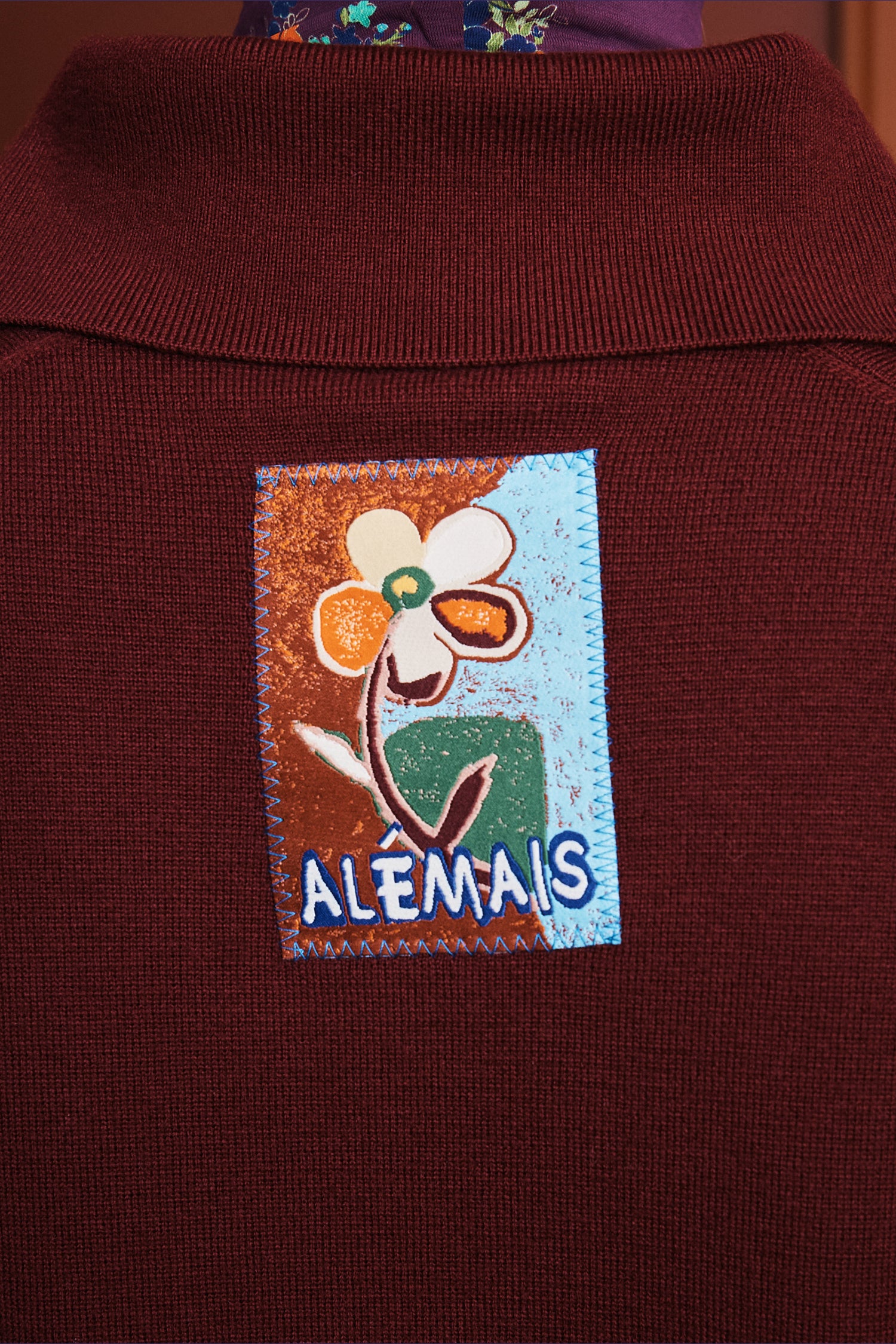 Claudia Plum Knit Polo jacket Alèmais