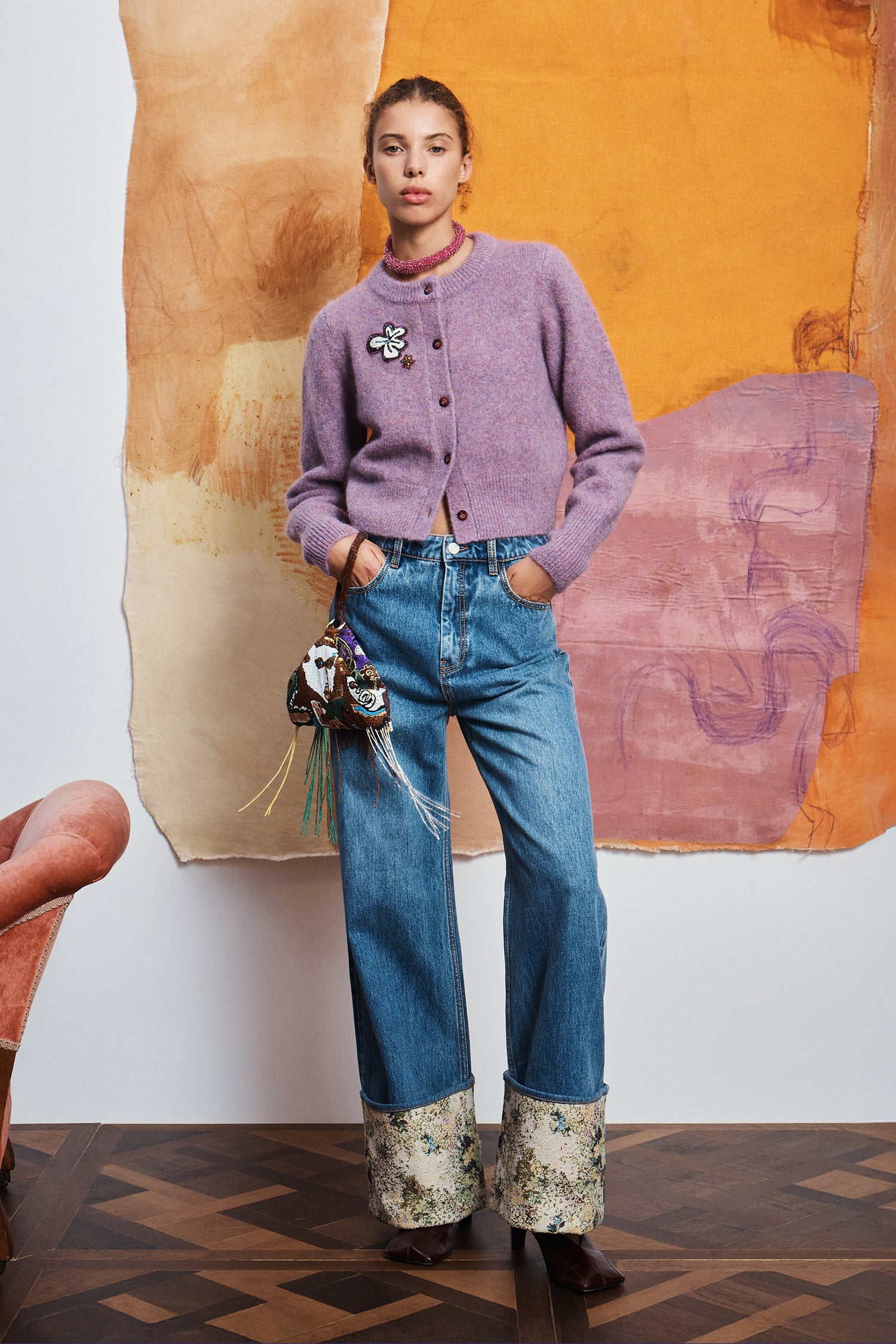 Reggie Cropped Cardigan jacket ALEMAIS