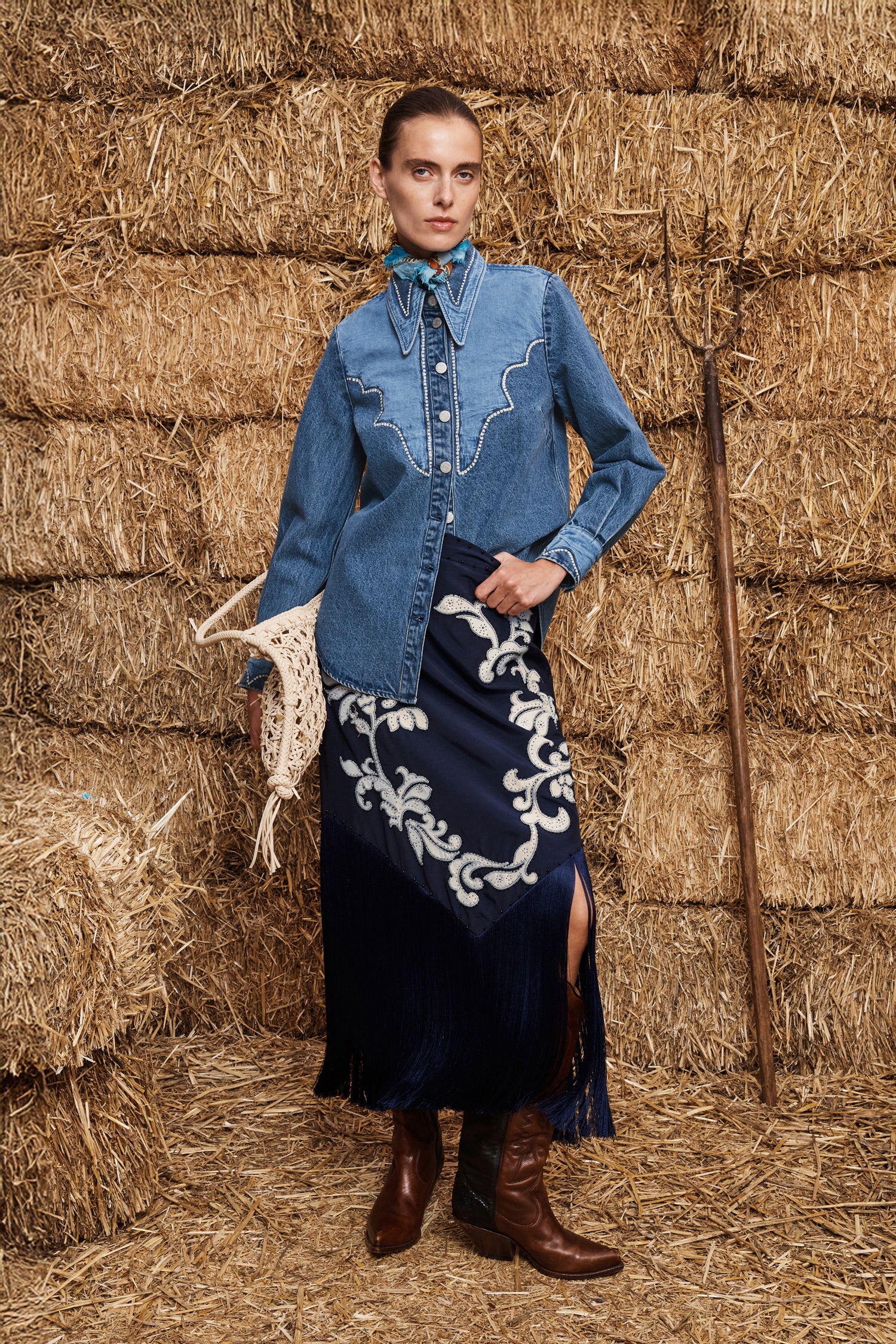 Jesse Denim Applique Shirt shirt Alèmais