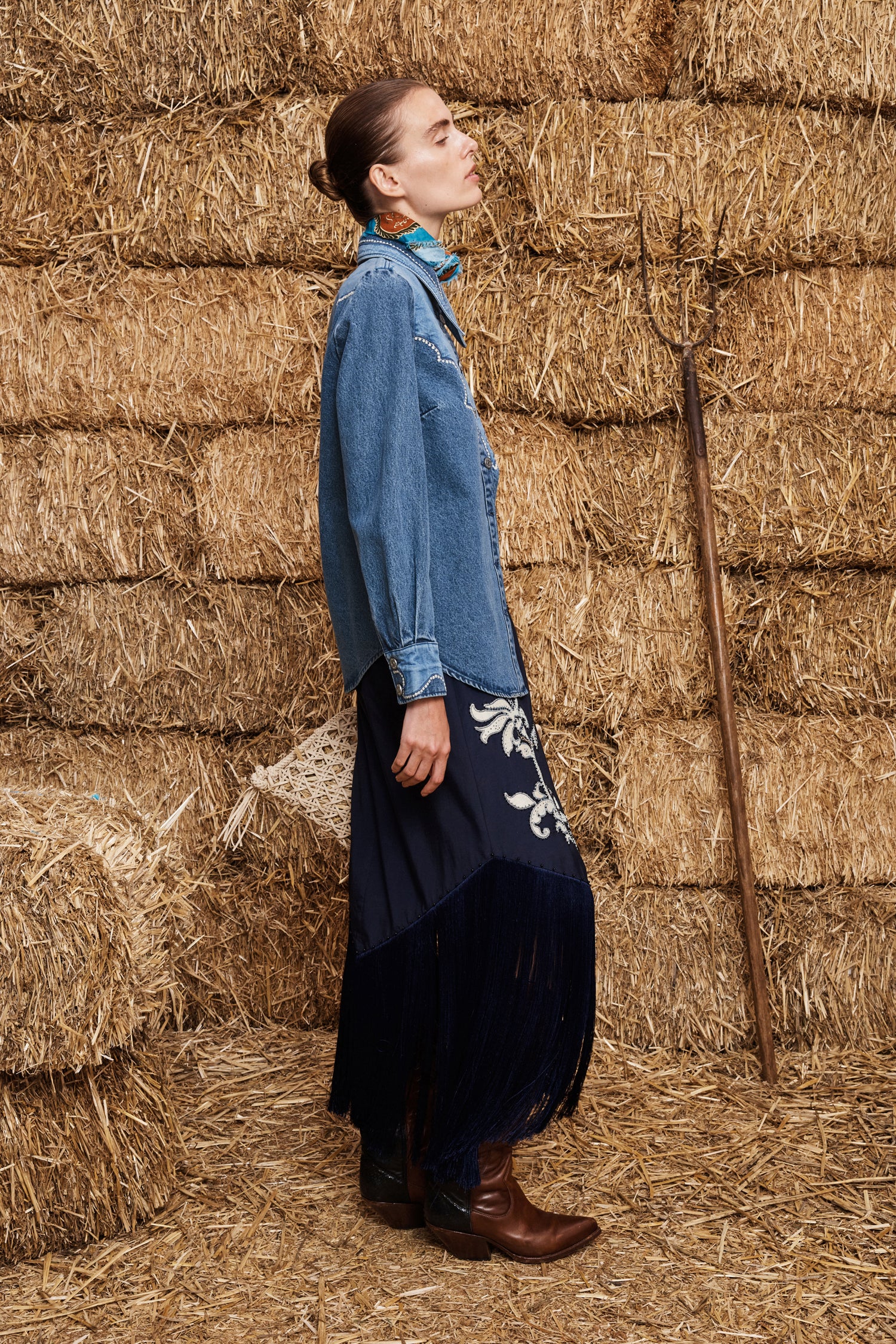 Jesse Denim Applique Shirt shirt Alèmais