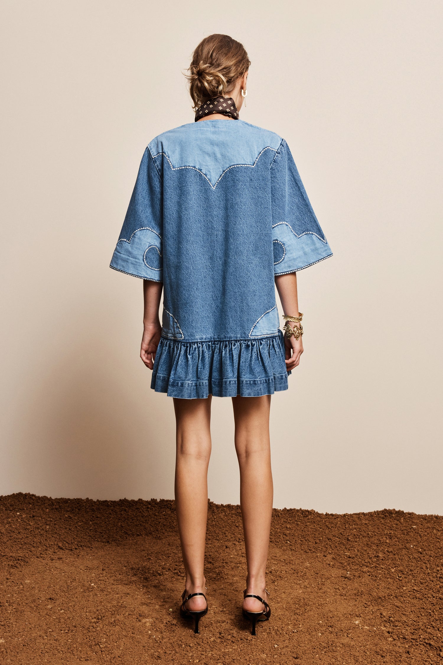 Jesse Denim Applique Mini Dress Dresses Alèmais