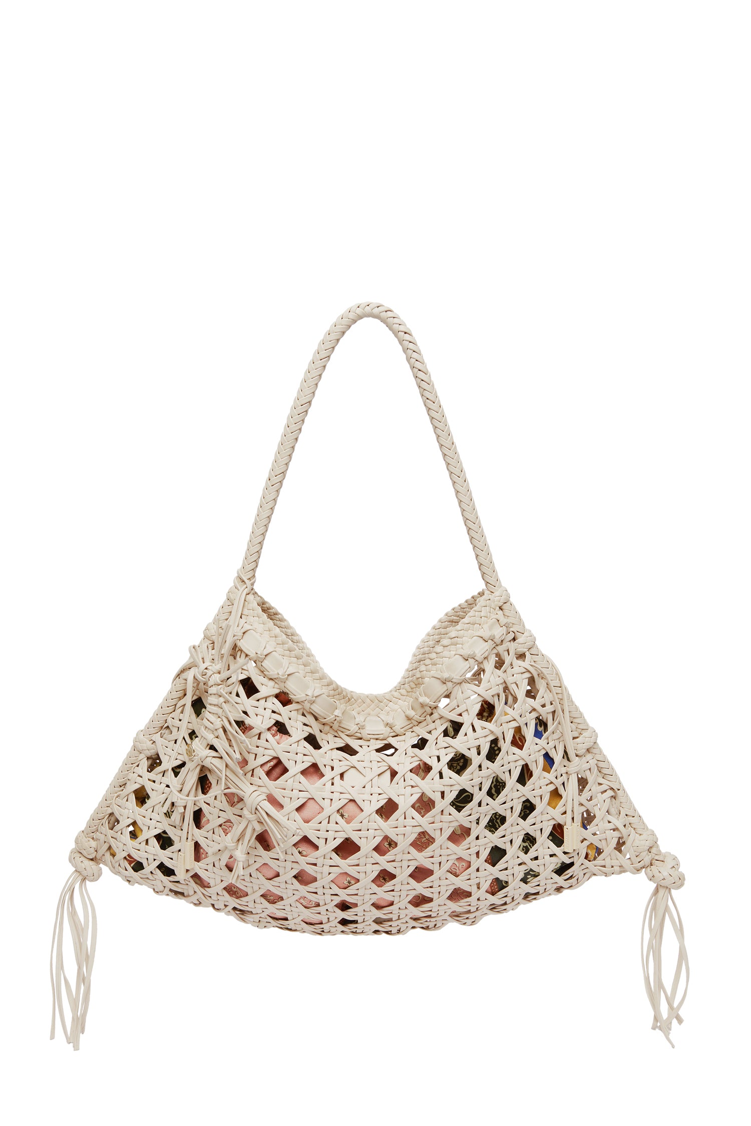 Woven Leather Maxi Tote Ivory bag Alèmais
