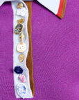 Alémais Josefina Knit Polo Violet shirt Alémais