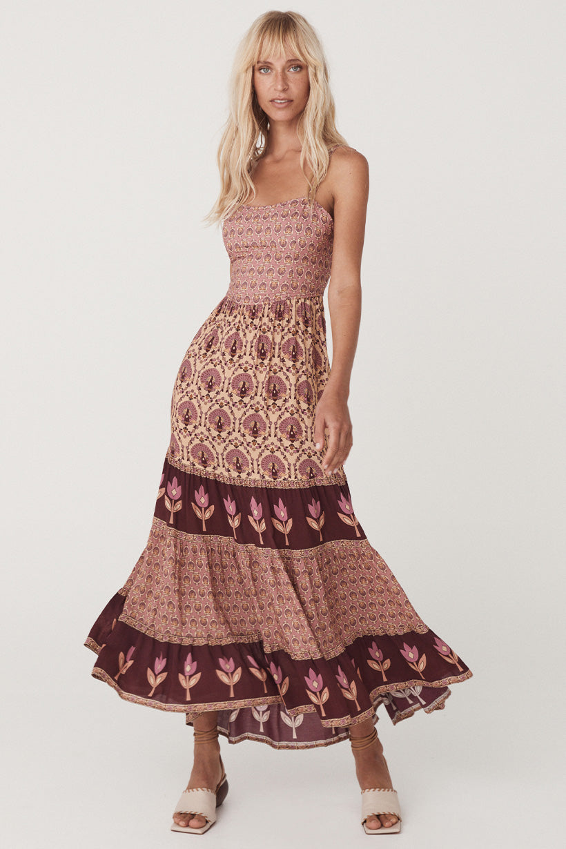 Château Quilted Strappy Maxi Dress - Grape Dresses SPELL   