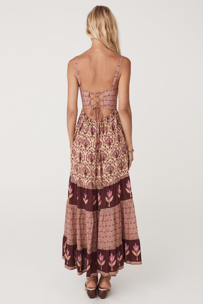 Château Quilted Strappy Maxi Dress - Grape Dresses SPELL   