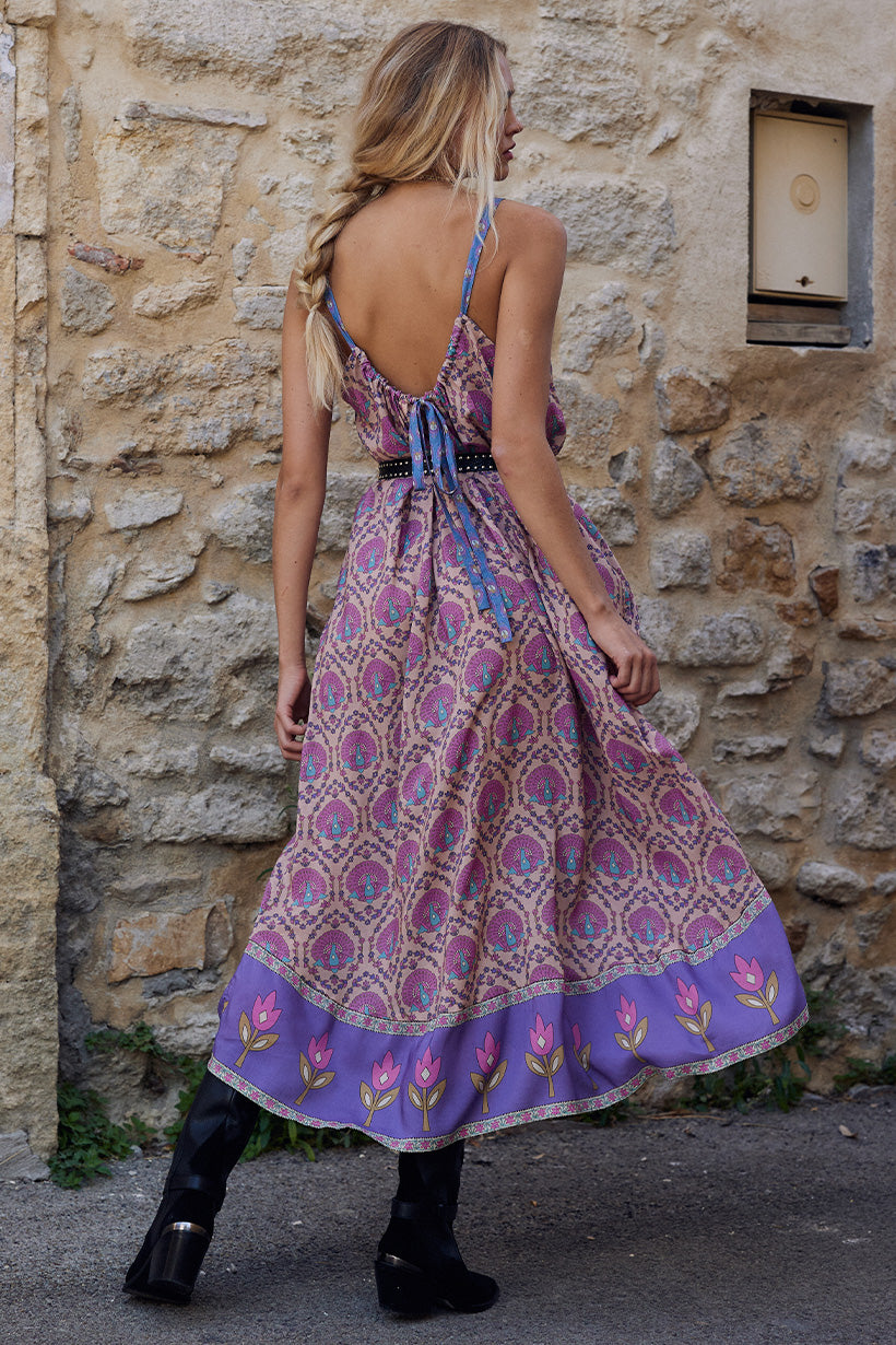 Château Strappy Midi Dress - Lavender Dresses SPELL   