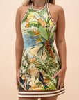 Toucan Tango Halter Mini Dress Dresses ALEMAIS