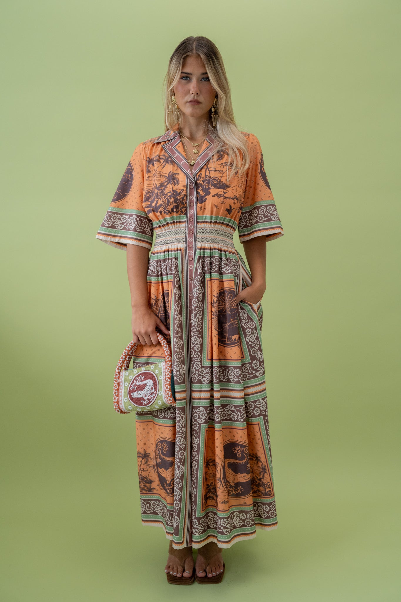 Alberta Smocked Shirtdress Dresses ALEMAIS