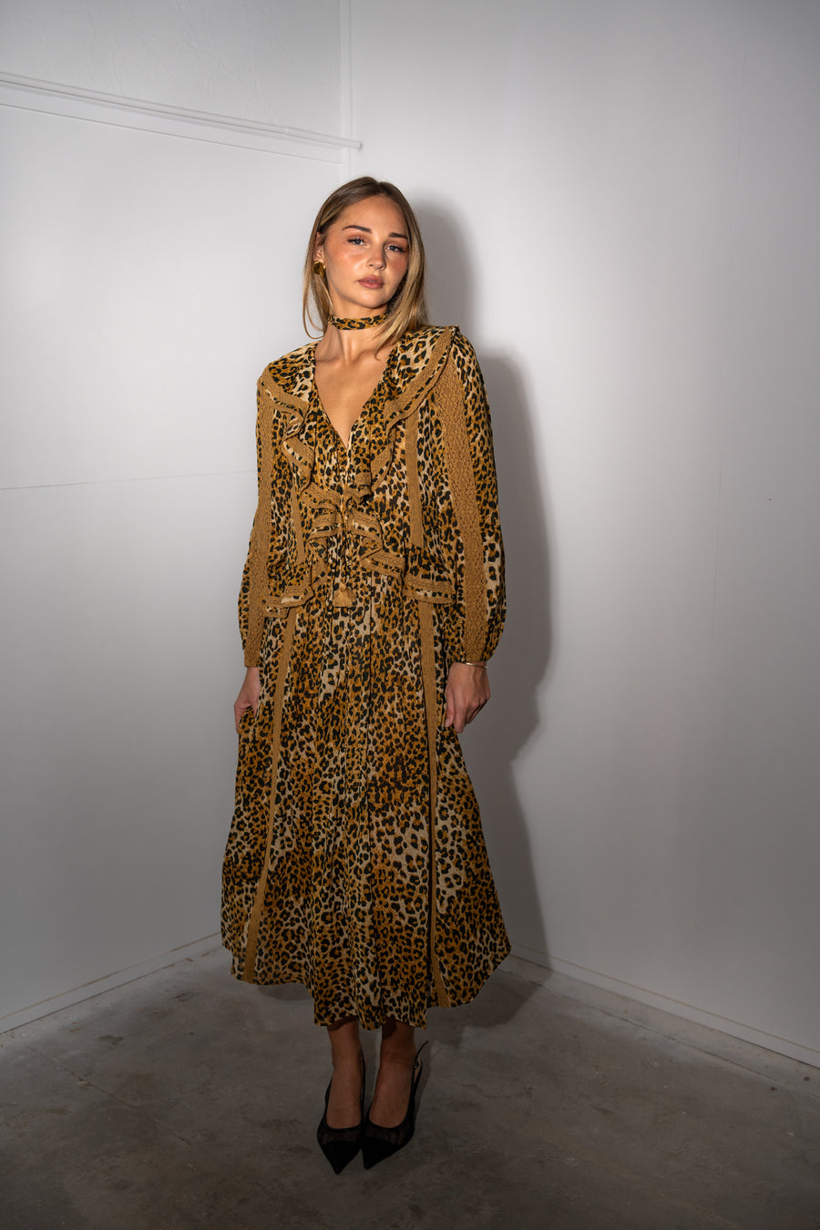 Samantha Lace Gown - Vintage Leopard Dresses SPELL