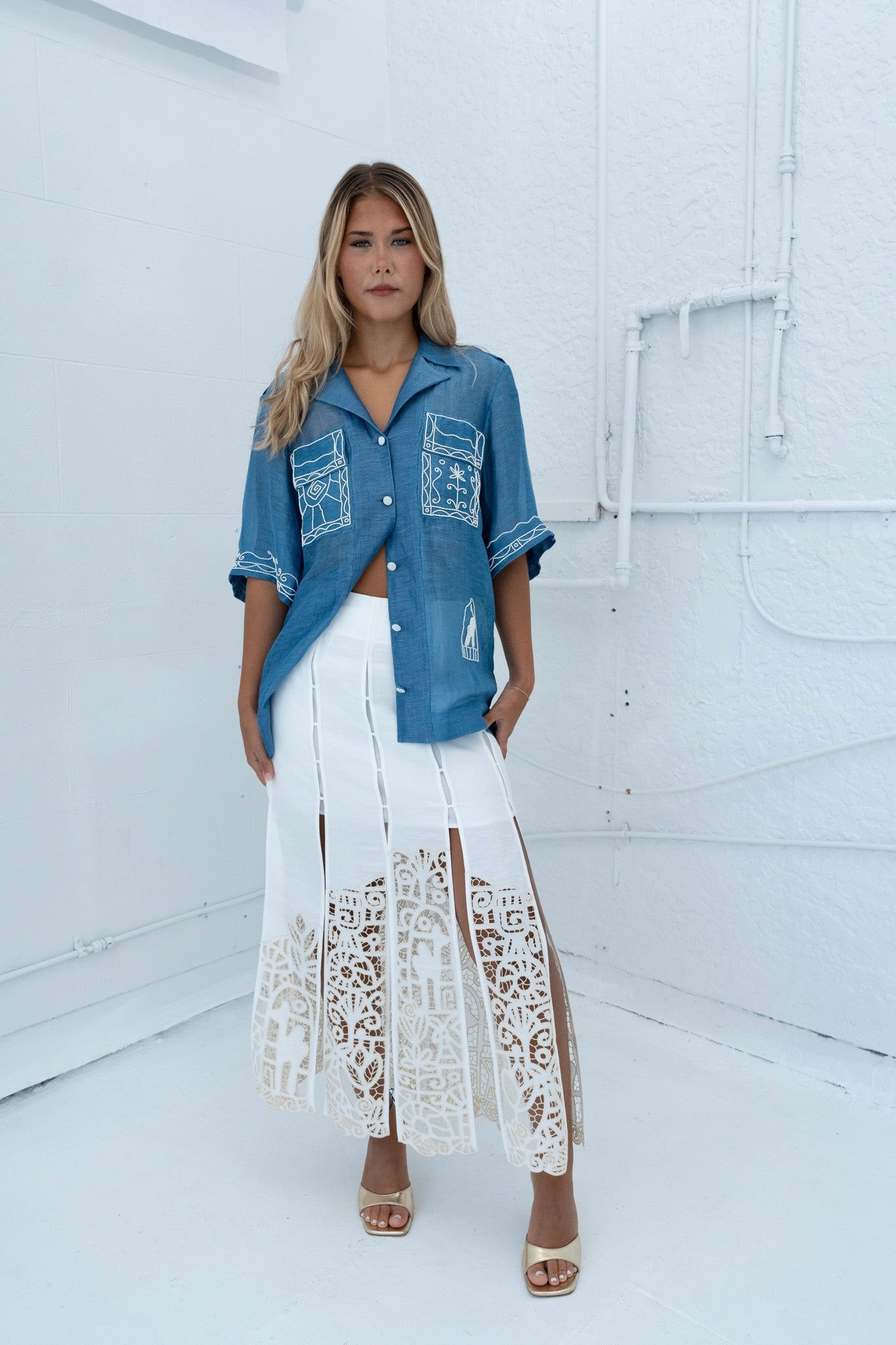 Rosemary Embroidered Skirt Skirts Alèmais