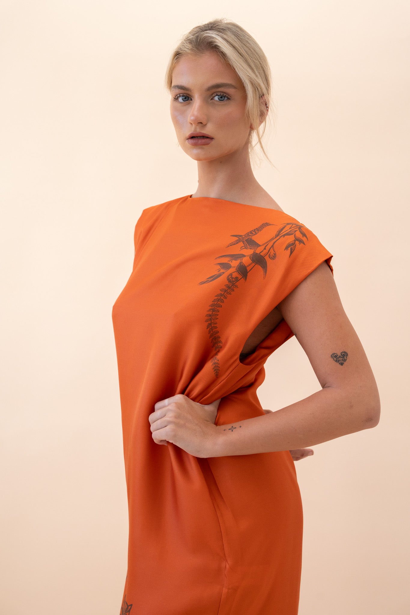 Monkey Dance Silk Midi Dress Dresses ALEMAIS