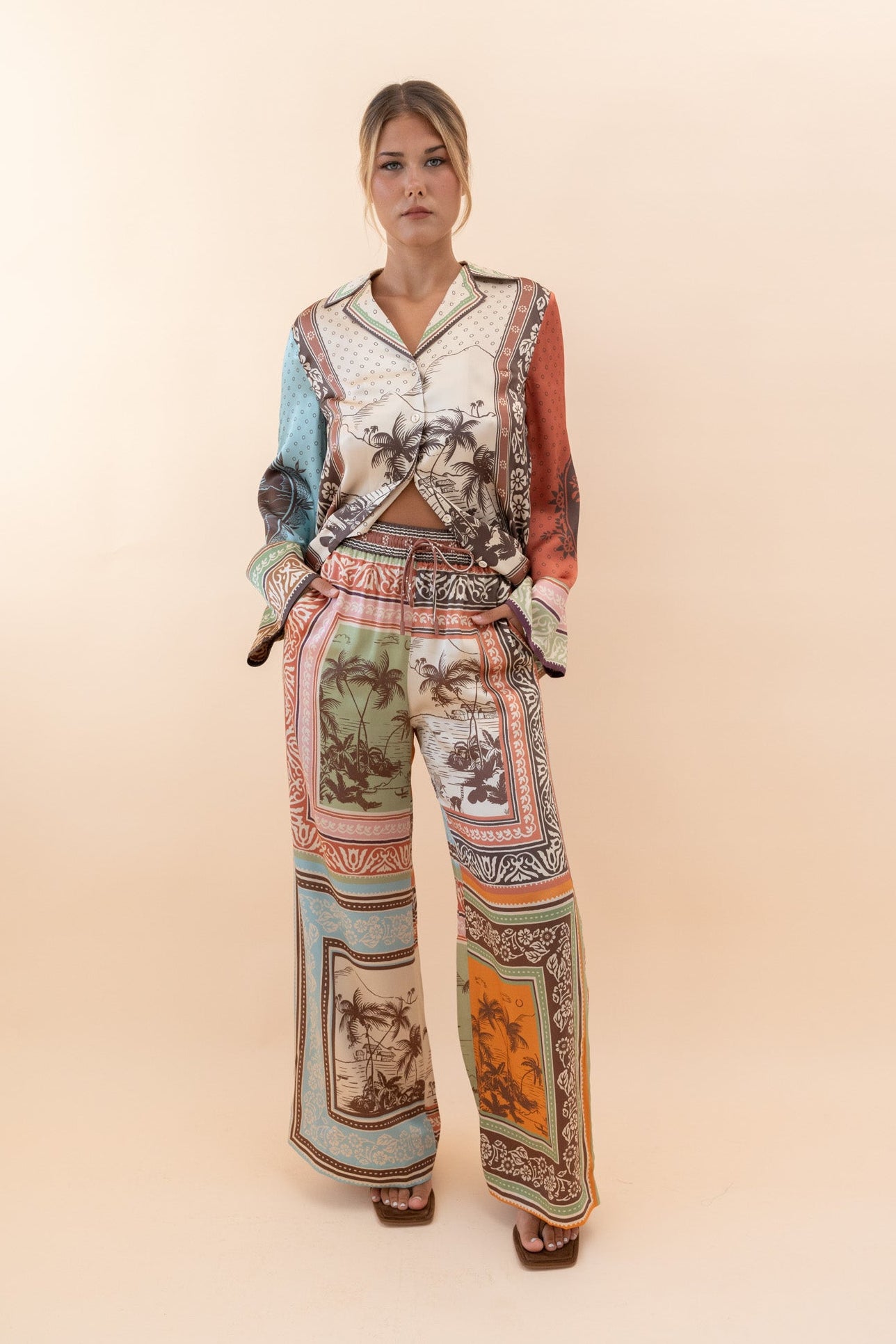 Alberta Silk Shirt Pants ALEMAIS