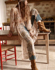 Damask Button Through Gown