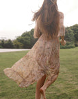 Damask Button Through Gown