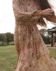 Damask Button Through Gown