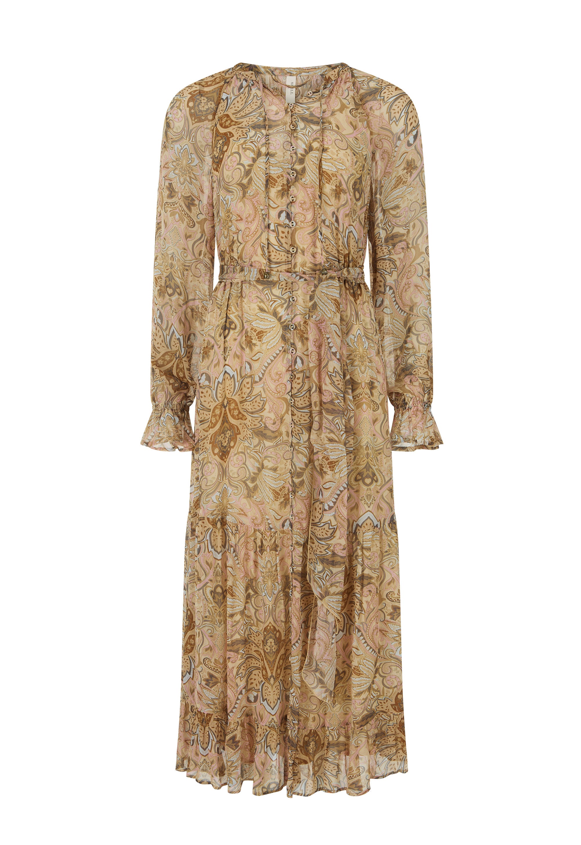 Damask Button Through Gown