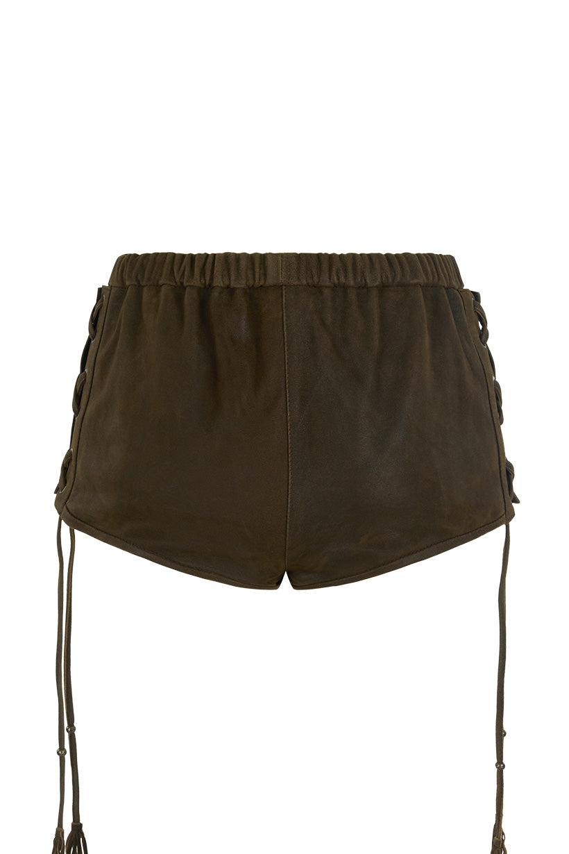 Fontaine Leather Mini Short Shorts SPELL