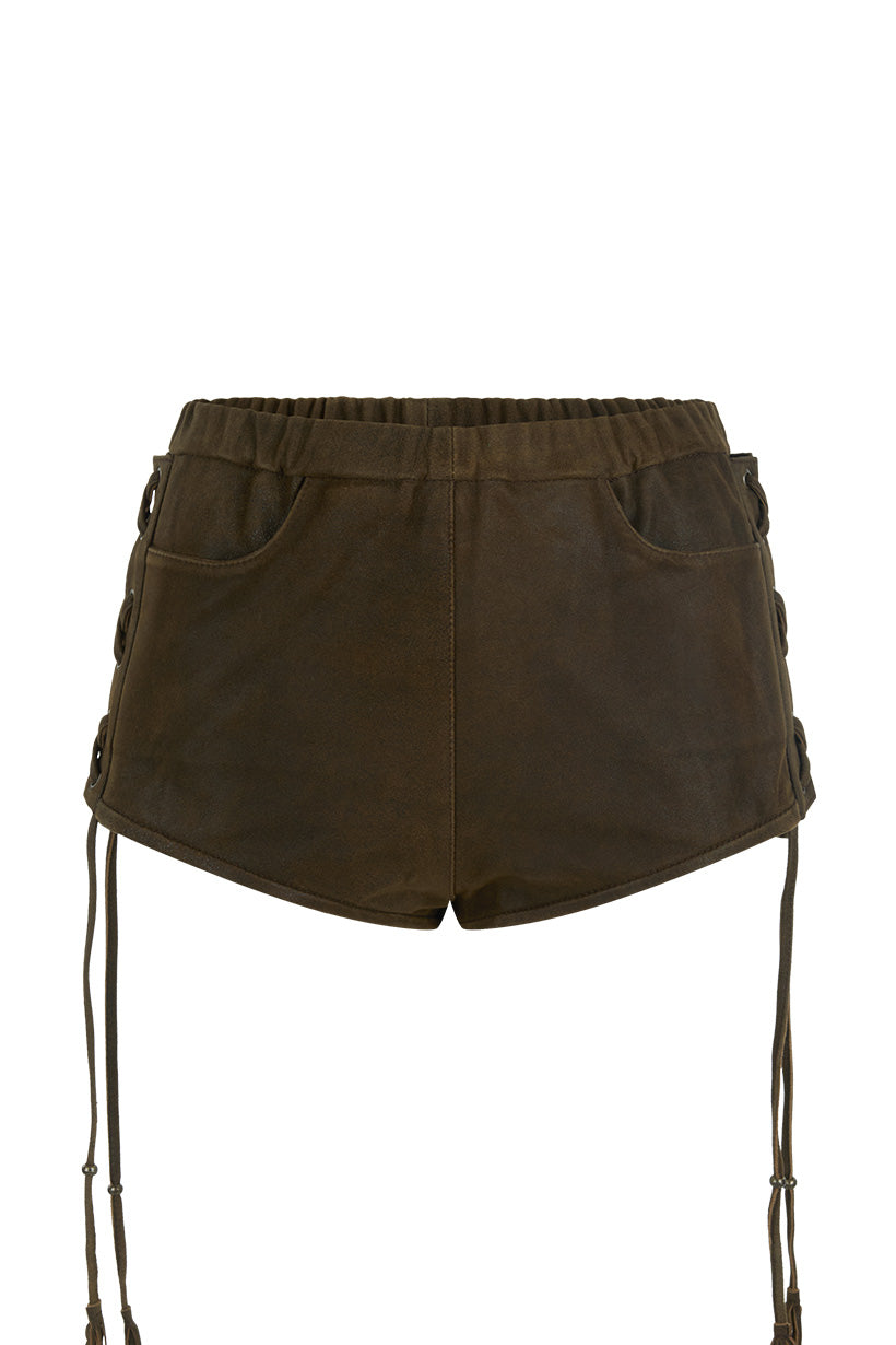 Fontaine Leather Mini Short Shorts SPELL