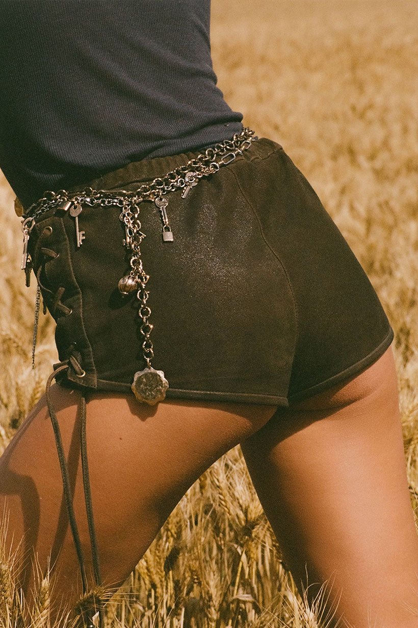 Fontaine Leather Mini Short Shorts SPELL