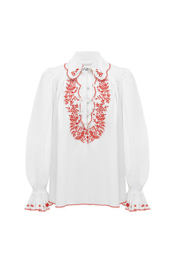 Hearts Embroidered Shirt- Preorder Top Alèmais   