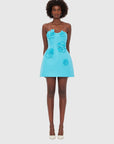 Rosario Petal Bustier Mini Dress- Aqua Dresses Leo lin