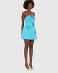 Rosario Petal Bustier Mini Dress- Aqua Dresses Leo lin