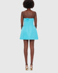 Rosario Petal Bustier Mini Dress- Aqua Dresses Leo lin