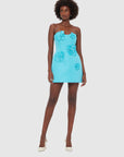 Rosario Petal Bustier Mini Dress- Aqua Dresses Leo lin