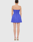 Rosario Appliqué Floral Bustier Mini Dress- Lapis Dresses Leo lin