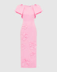 Lucinda Floral Applique Maxi Dress- Baby Pink Dresses Leo lin