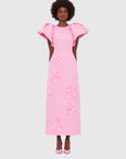 Lucinda Floral Applique Maxi Dress- Baby Pink Dresses Leo lin