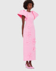Lucinda Floral Applique Maxi Dress- Baby Pink Dresses Leo lin