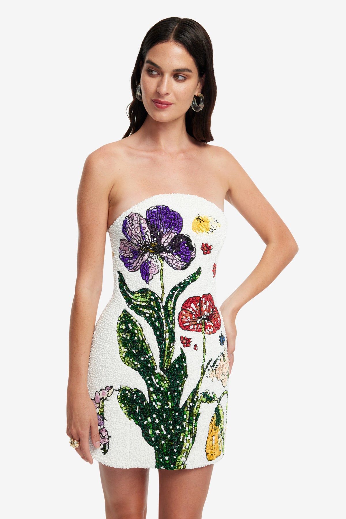 Zaria Beaded Bustier Mini Dress Dresses Leo lin