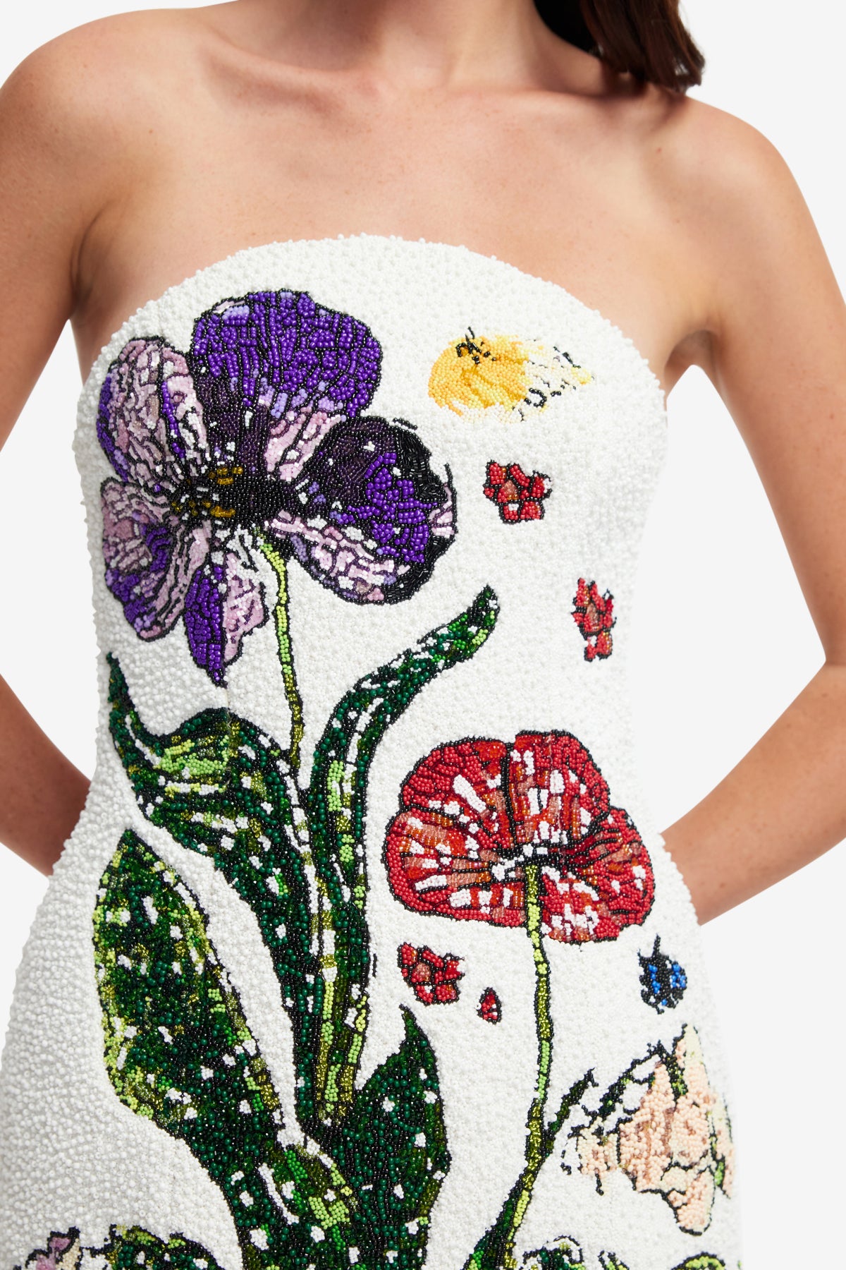 Zaria Beaded Bustier Mini Dress Dresses Leo lin