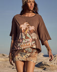 Villa Tropic Oversized Biker Tee shirt SPELL