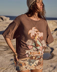 Villa Tropic Oversized Biker Tee shirt SPELL