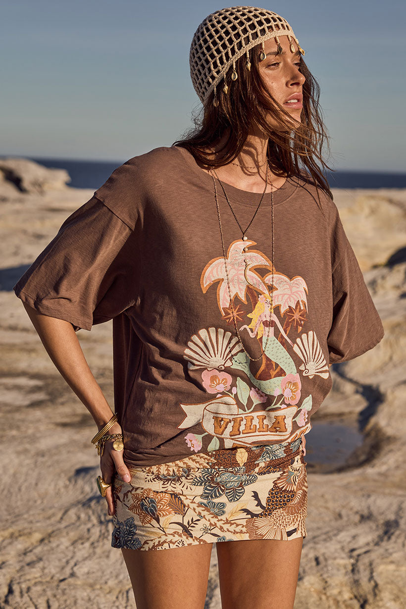 Villa Tropic Oversized Biker Tee shirt SPELL